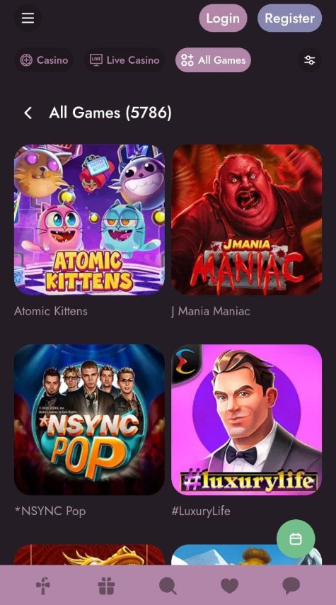Browse all 5786 casino games including popular slots in Mr Fortune app