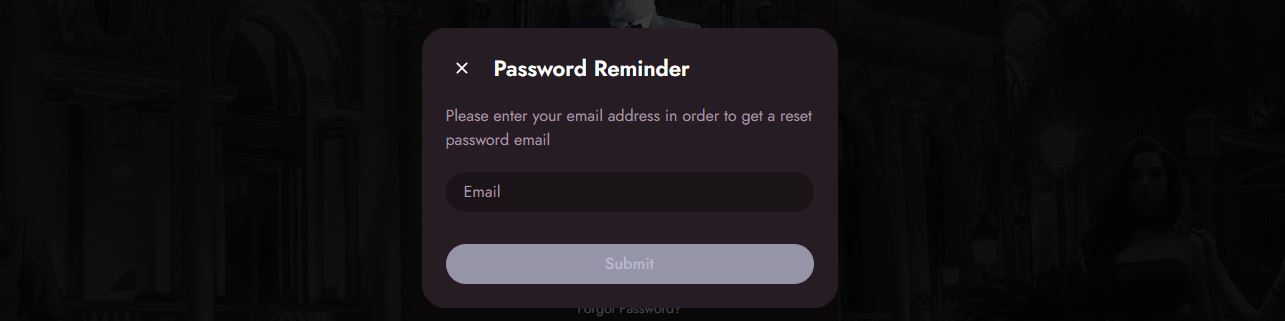 Reset forgotten password by entering email at Mr Fortune Casino